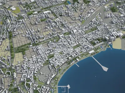 Baku - City 3D Model Low-poly 3D model