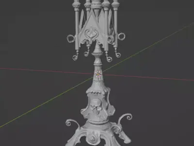 Gothic Candle Holder STL 3D Print Commercial Use 3D print model