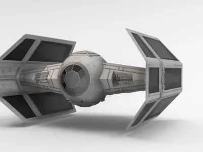 Darth Vader TIE Advanced X1 detailed 3D model