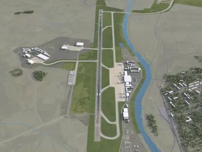 Pyongyang - Airport Low-poly 3D model