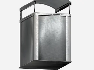 Outdoor galvanize big street box type recycling container Low-poly 3D model