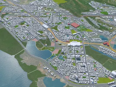 Navi Mumbai Downtown India Low-poly 3D model