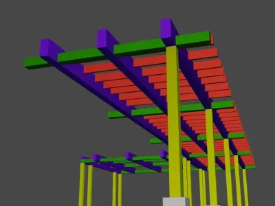 Low Poly Wooden Shade Low-poly 3D model