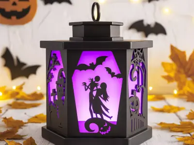 Halloween Candle Tea Light Lantern Witch Pumpkin Jack Skeleton 3D print model