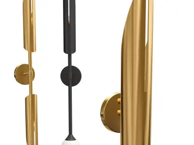 GERD collection wall sconces in gold 3D model
