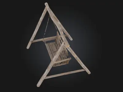Rustic Swing Serenity  A Gentle Escape into Nature 3D model