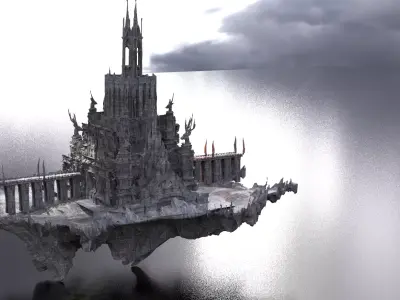 Dark lord floating city 1 3D model
