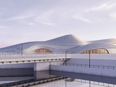 Futuristic building collection 4x 12 3D Model Pack