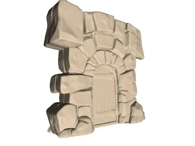 Medieval Stone Door 3 3D print model purchase