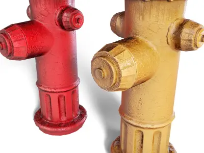 Hydrant low-poly pbr model Low-poly 3D model