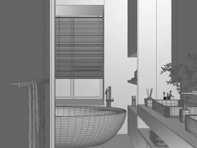Modern Bathroom Low-poly 3D model
