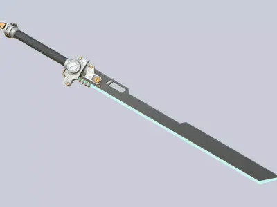 Scifi sword Low-poly 3D model