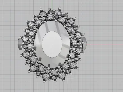 Earring Pendent Ring light weight diamond ring 3D print model