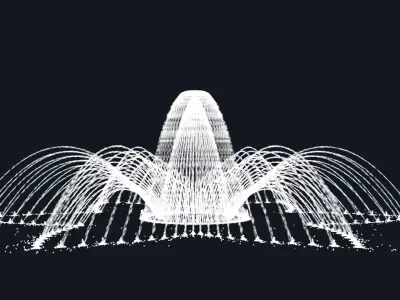 animated fountain 01 3D model