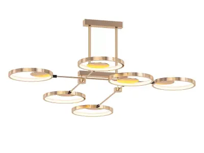 RISOR L light fixture with four circular lights 3D model