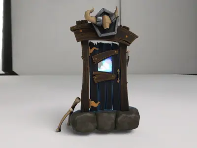 Fantasy Door Low-poly 3D model