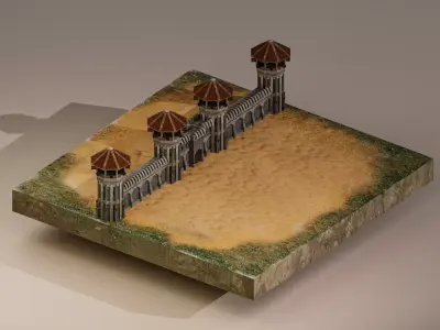  Castle Wall Level 15 3D model