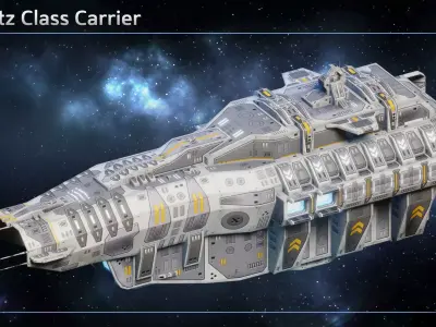 Spaceship Seydlitz Carrier Low-poly 3D model