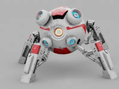 combat robot  rigged character 3D model purchase