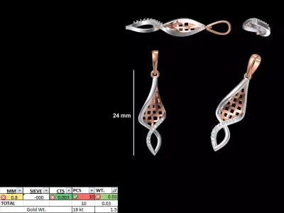 Light Weight Pendant STL OBJ FBX JCD Details 3D print model