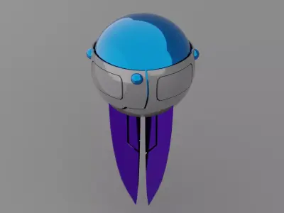 alien spaceship purple Low-poly 3D model