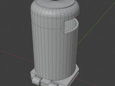 Bin Sci-Fi Low-poly 3D model