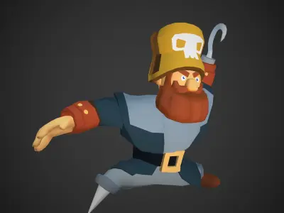 Stylized Pirate - Game ready Free low-poly 3D model