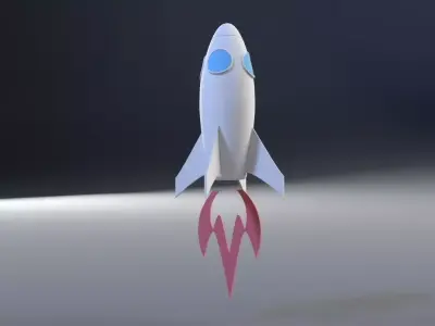 Cartoon Rocket 3D model