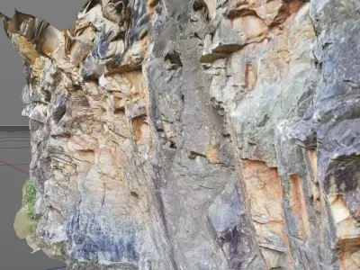 3D Scanned Rock and Cliff face 003 3D model
