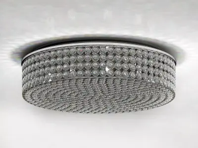 Velie wide round crystal ceiling light 3D model
