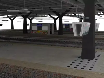 Railway Station 3D model