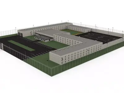 High security prison 3D model