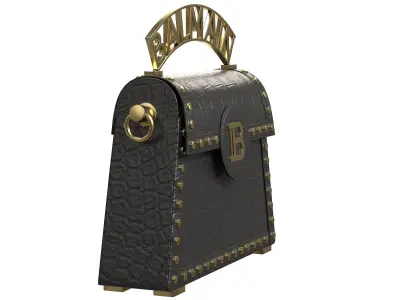 Balmain B-Buzz Dynasty Small Bag Black Crocodile  Low-poly 3D model