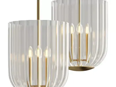 Custom Lighting Sisi 3 Light Pendant 3D model