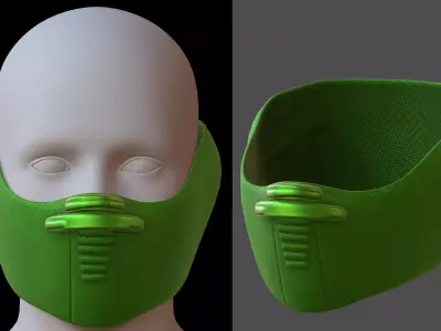 Gas mask helmet 3d model scifi Low-poly  Low-poly 3D model 159