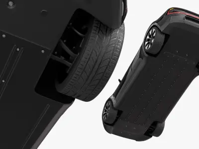 Premium Electric SUV Black Rigged for Cinema 4D 3D model