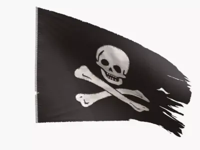 Pirate Flag - Edward England Low-poly 3D model