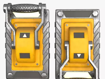 Industrial Power Switch Low-poly 3D model