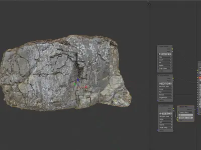 3d scanned cliff face J 3D model