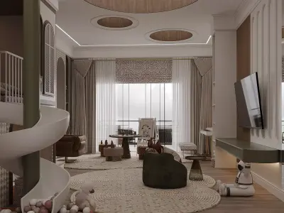 Childrens Playroom Interior High Quality 3D Scene 3D model