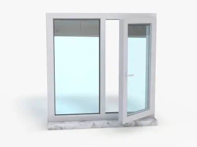 Window Model sliding glass door Low-poly 3D model