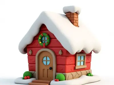 Santa Claus North Pole Cabin 3D Model Low-poly 3D model