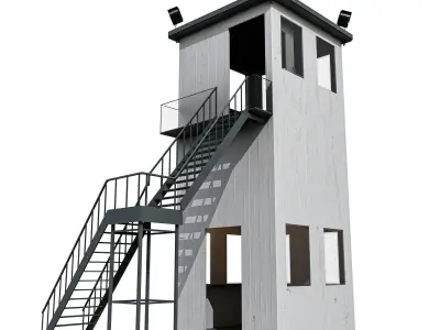Security Watch Tower  2 Types Low-poly 3D model
