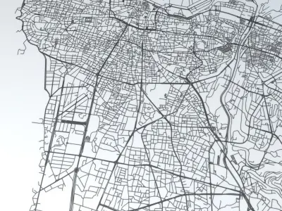 Beirut Road Network and Streets 3D model