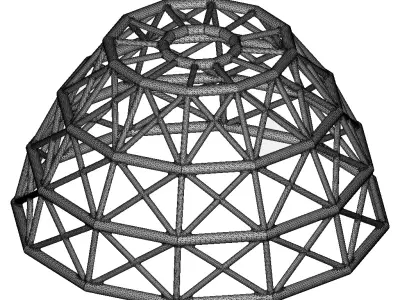 Premium Steel Dome Structure 3D print model
