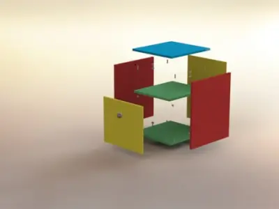 Bed side cabinet 400 x 900 Free 3D model