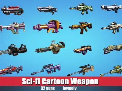 weapon pack vol03 Scifi cartoon weapon  Low-poly 3D model
