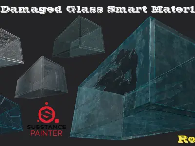 15 Damaged Glass Smart Materials and PBR textures Texture