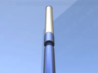 Street Light 10 Blue Low-Poly 600mm Low-poly 3D model