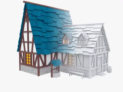 Stylized medieval house 3D model